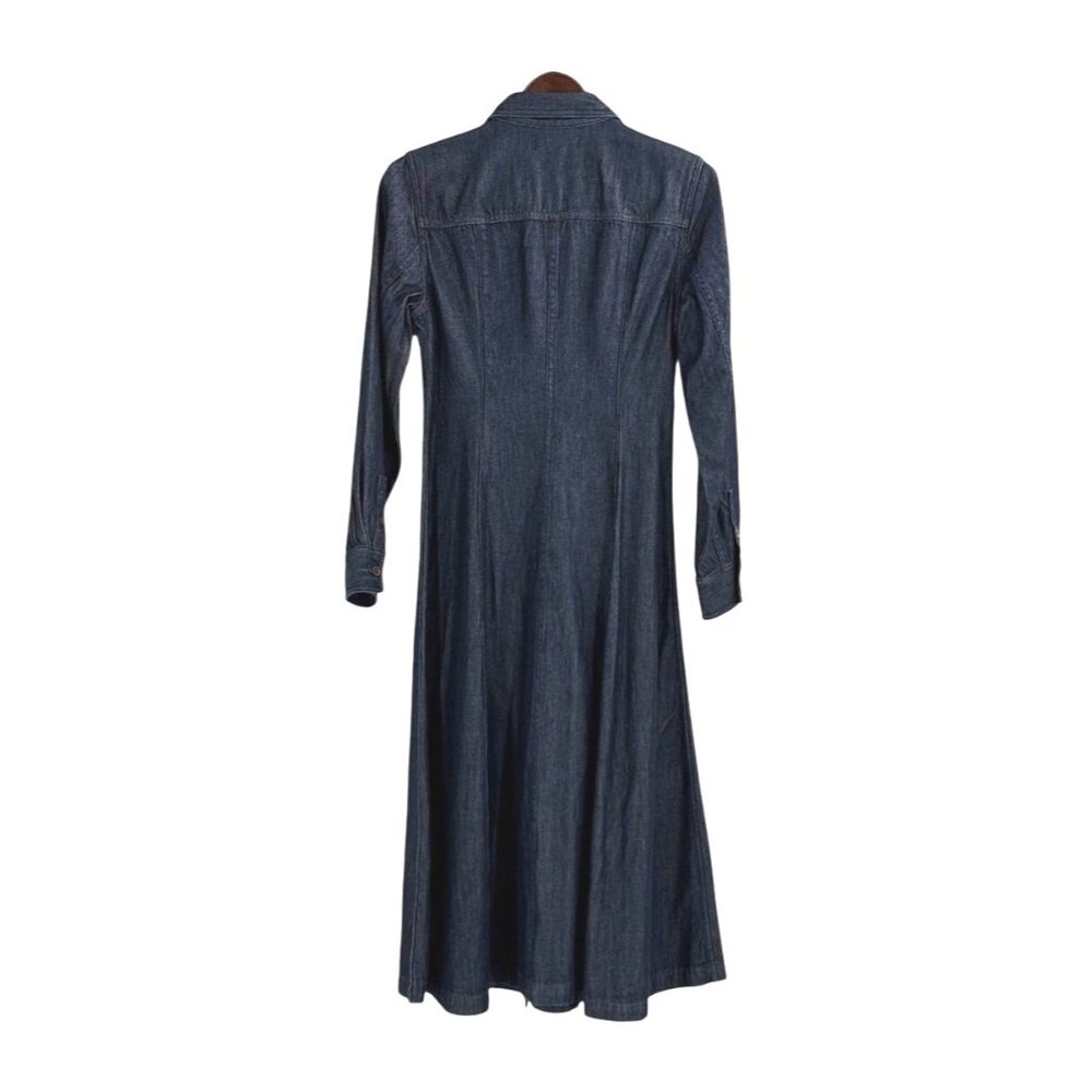 NWT Madewell Seamed Midi Shirtdress Segovia Denim Dark Wash Womens 2 Classic - Picture 3 of 8
